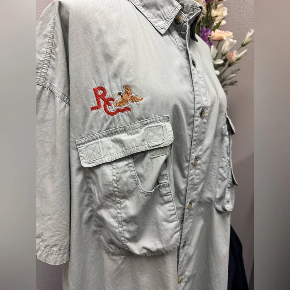 Hook&Tackle High Tech Fishing Gear Men's Short Sleeve Button Down Shirt size XL - Picture 4 of 12